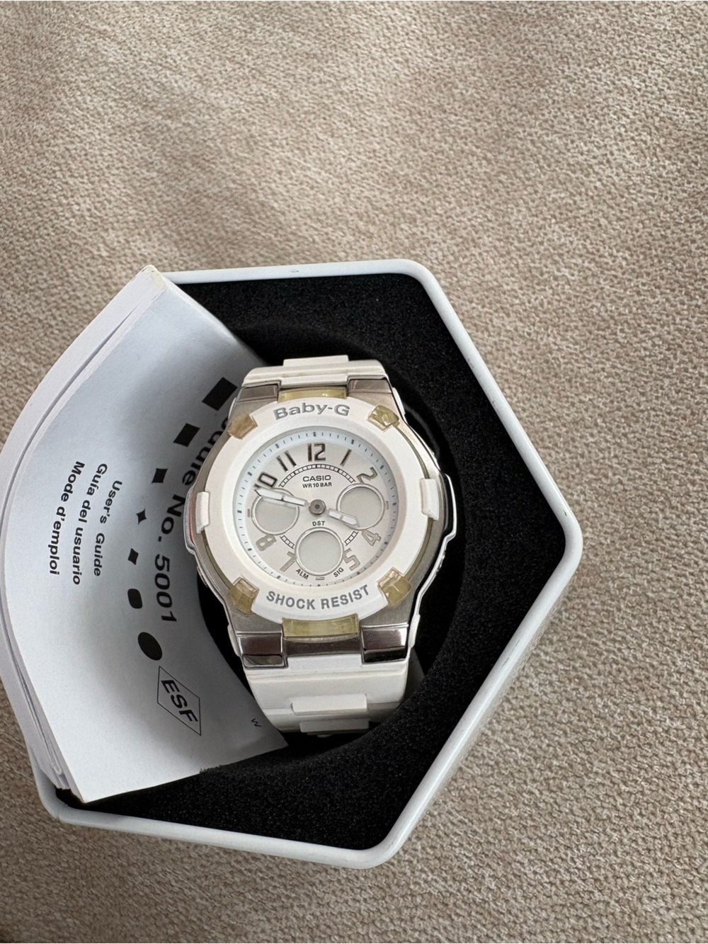 Casio Baby-G White and Silver Shock Resist Sport Watch